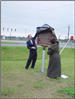 Carolyn Brown uncovering the historical marker