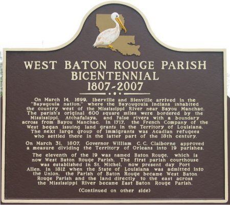 West Baton Rouge Bicentennial front side